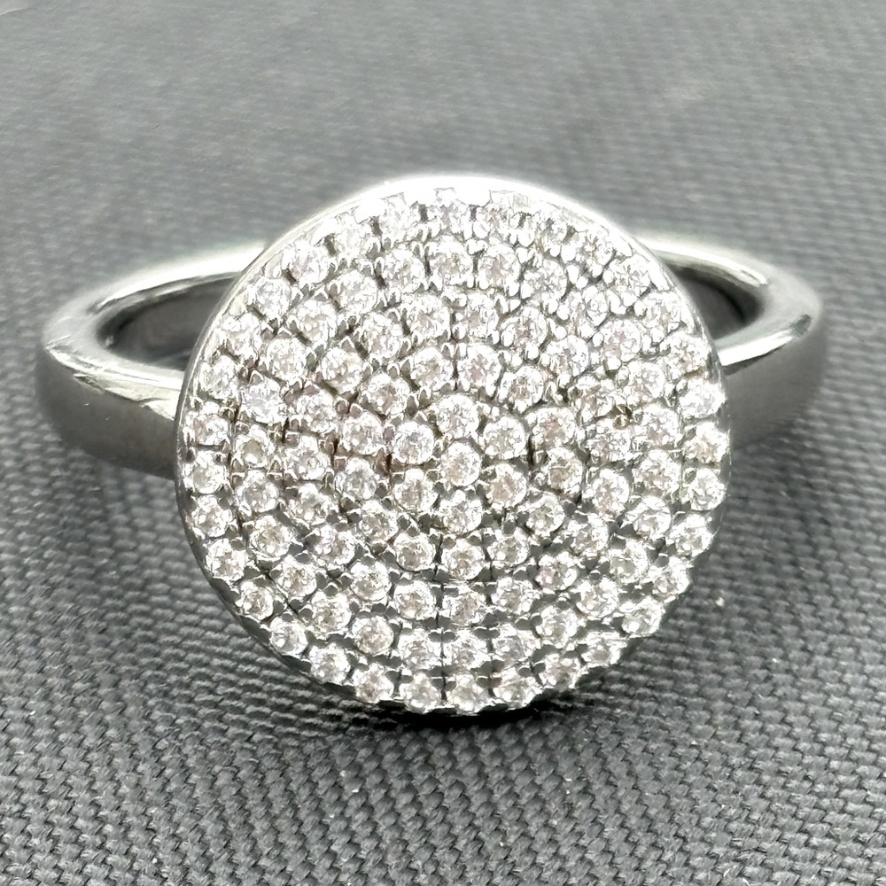 Folli Follie Bling Ring - Size 6, Sterling Silver with Diamanté Crystals